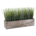 Indoor Grass - 12" Artificial Plant in a Wood Pot