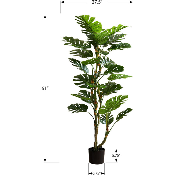 Indoor Monstera Tree - 61" Artificial Plant in a 7" Pot