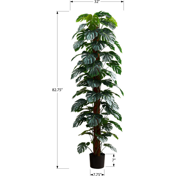 Indoor Monstera Tree - 83" Artificial Plant in a 8" Pot