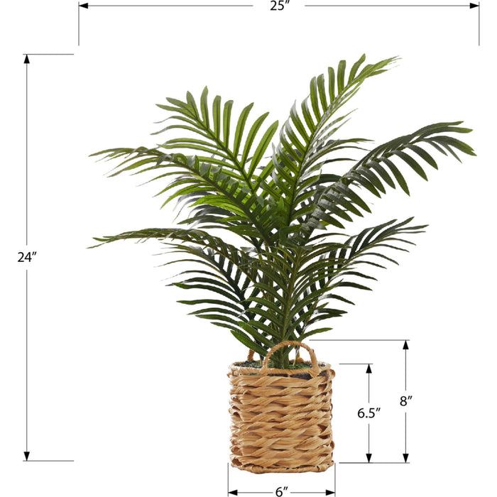 Indoor Palm - 24" Artificial Plant in a 8" Woven Basket