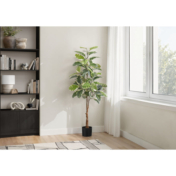 Indoor Rubber Tree - 52" Artificial Plant in a 5" Pot