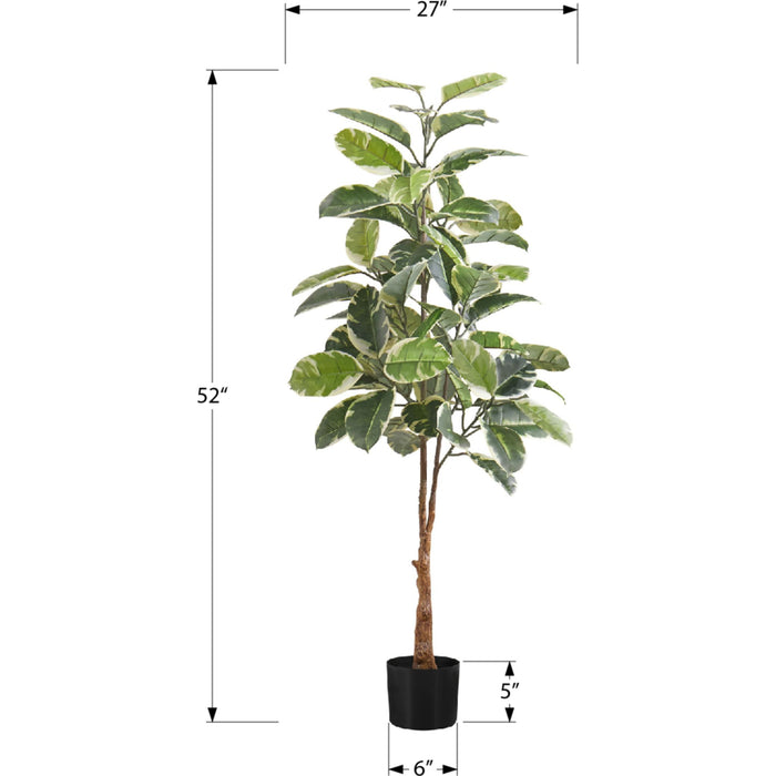Indoor Rubber Tree - 52" Artificial Plant in a 5" Pot