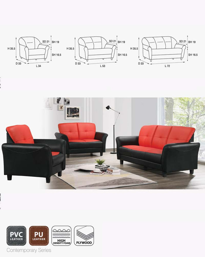 Inessa Faux Leather Sofa