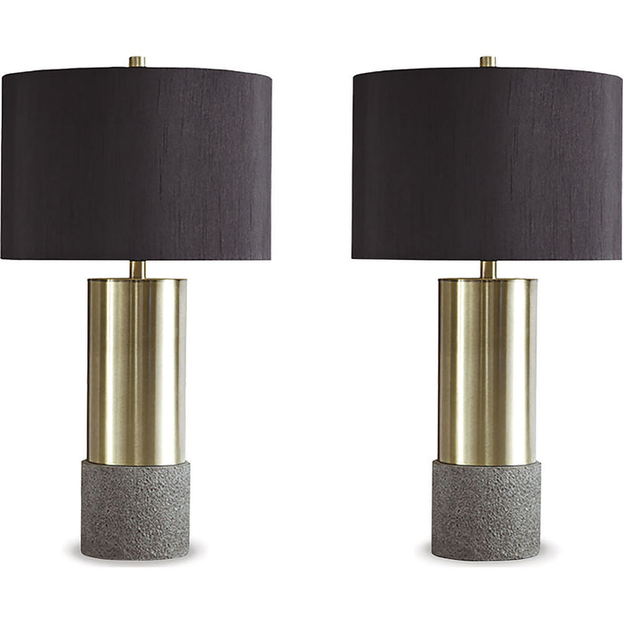 Jacek Table Lamp Pair - Gray/Brass Finish 27.25"