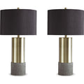 Jacek Table Lamp Pair - Gray/Brass Finish 27.25"