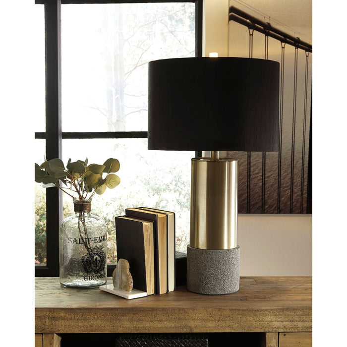 Jacek Table Lamp Pair - Gray/Brass Finish 27.25"