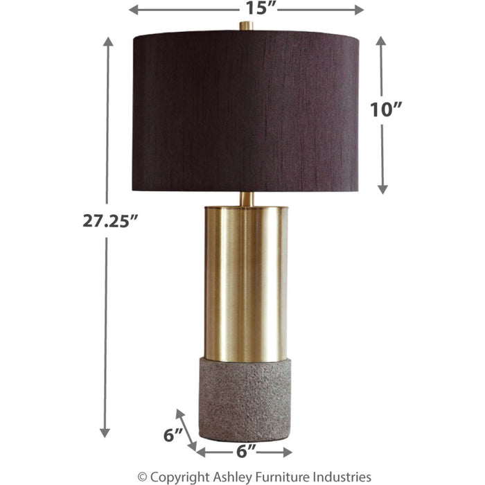 Jacek Table Lamp Pair - Gray/Brass Finish 27.25"