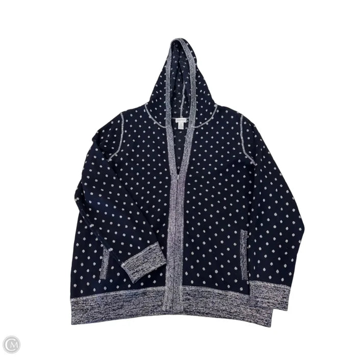 Jacket Shirt By Chicos In Blue & Silver, Size: Xl