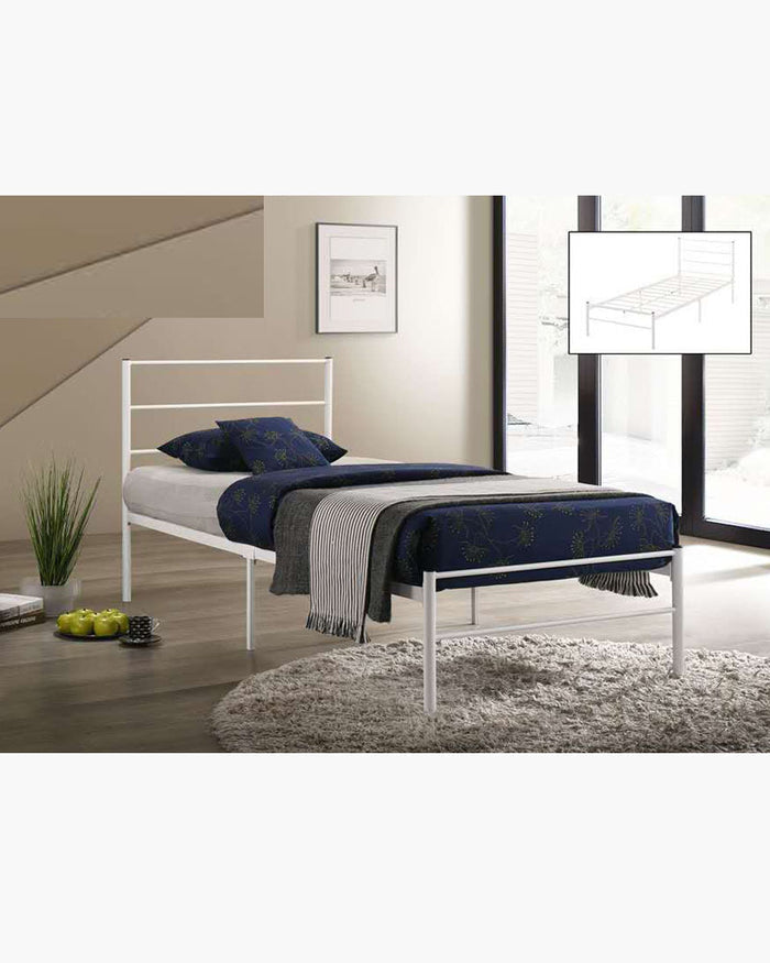 Jeniva Metal Bedframe – White