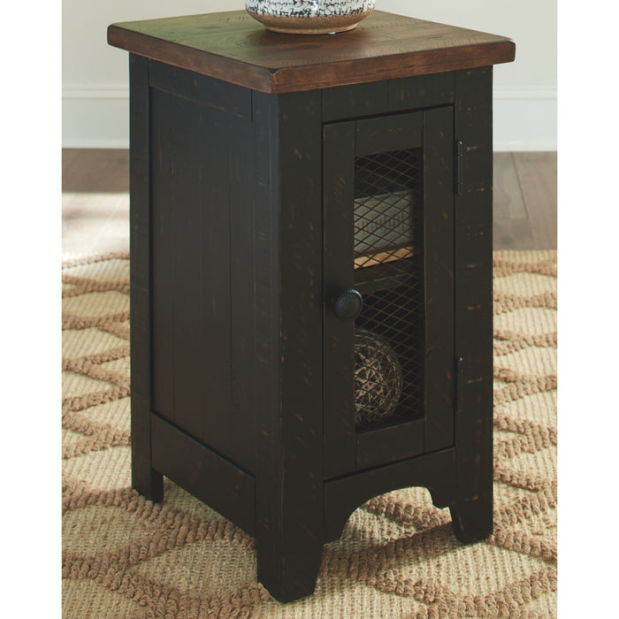 Kendell Chair Side End Table - Black/Brown