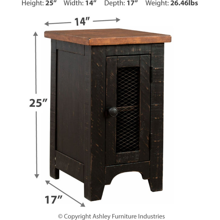 Kendell Chair Side End Table - Black/Brown
