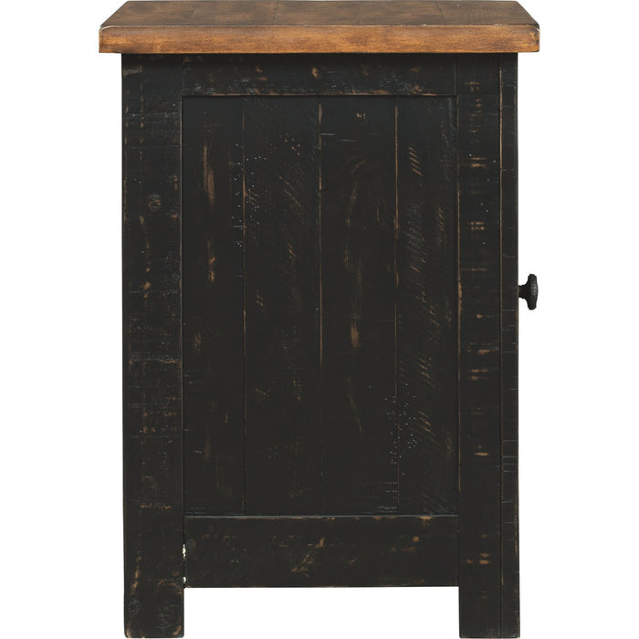 Kendell Chair Side End Table - Black/Brown