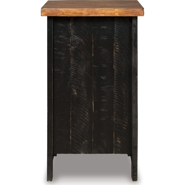 Kendell Chair Side End Table - Black/Brown
