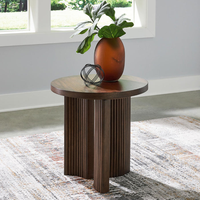 Korestone End Table - Dark Brown