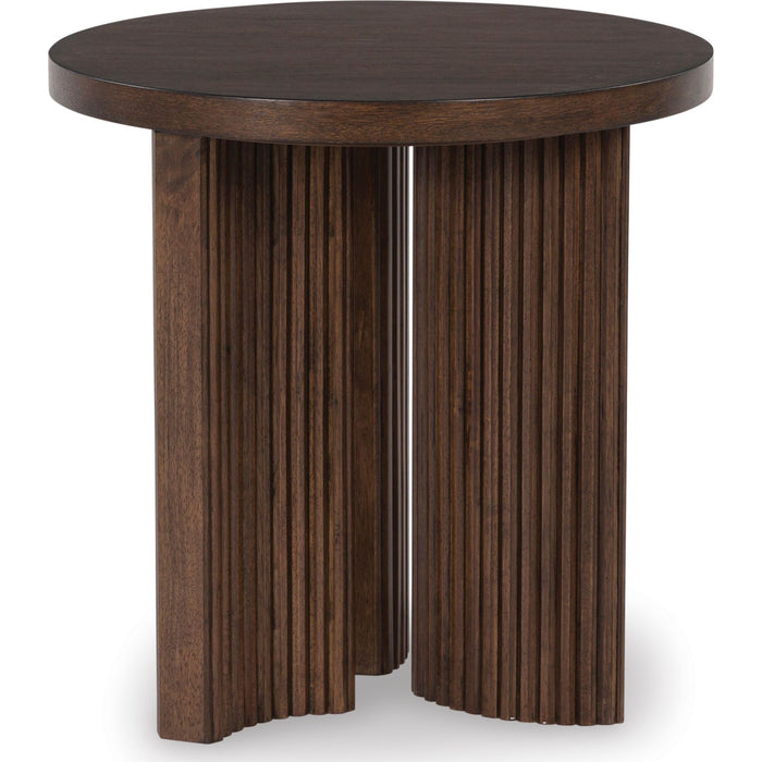 Korestone End Table - Dark Brown