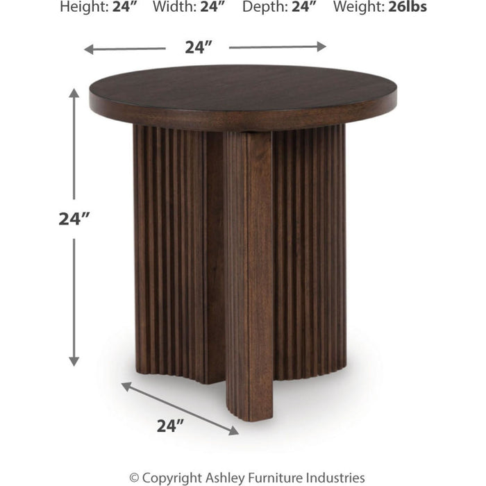 Korestone End Table - Dark Brown