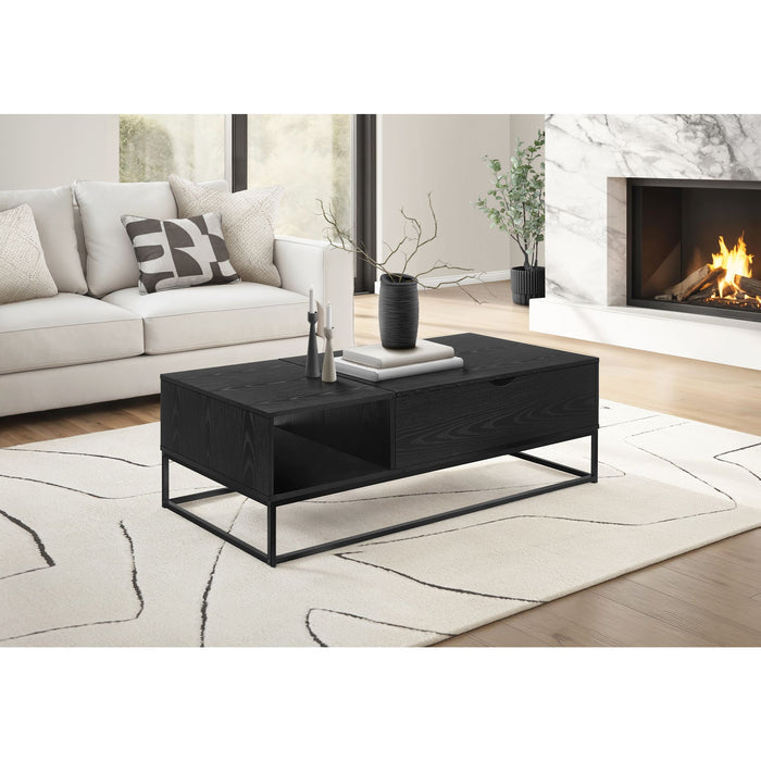 Lift-Top Coffee Table - Lift-top Black/Black Metal