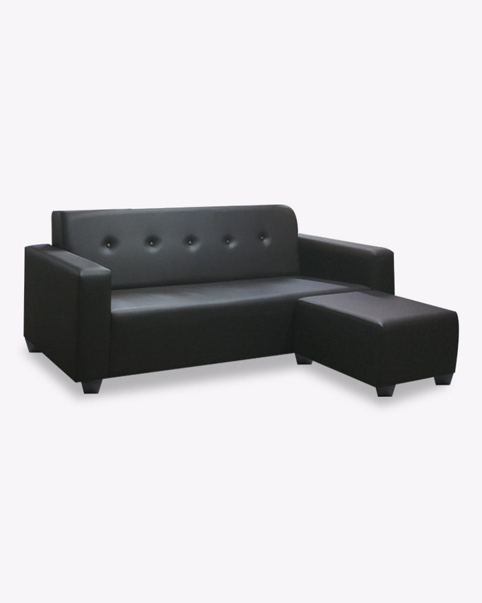 Manila Faux Leather Sofa with Ottoman