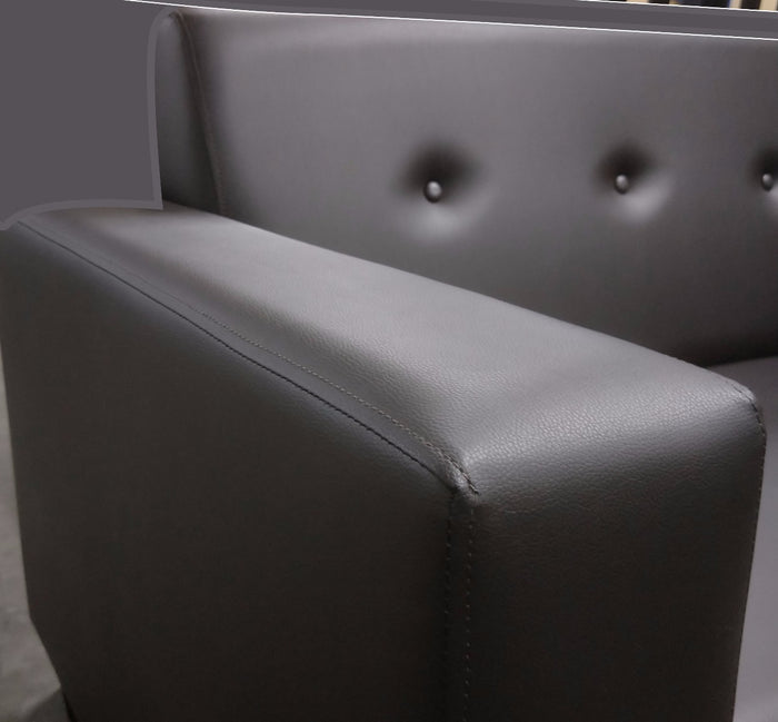 Manila Faux Leather Sofa with Ottoman