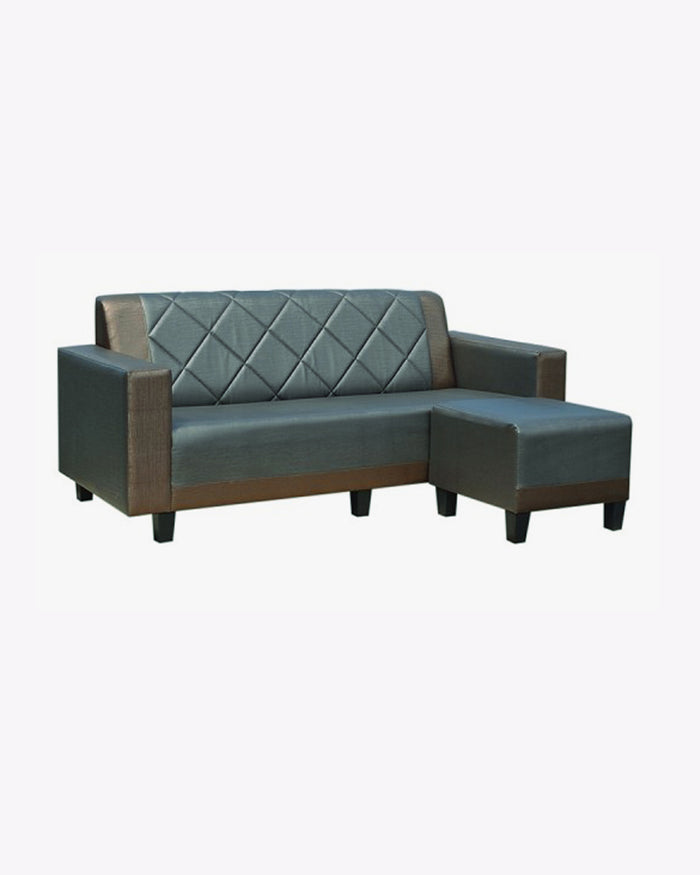 Marsel Faux Leather Sofa with Ottoman