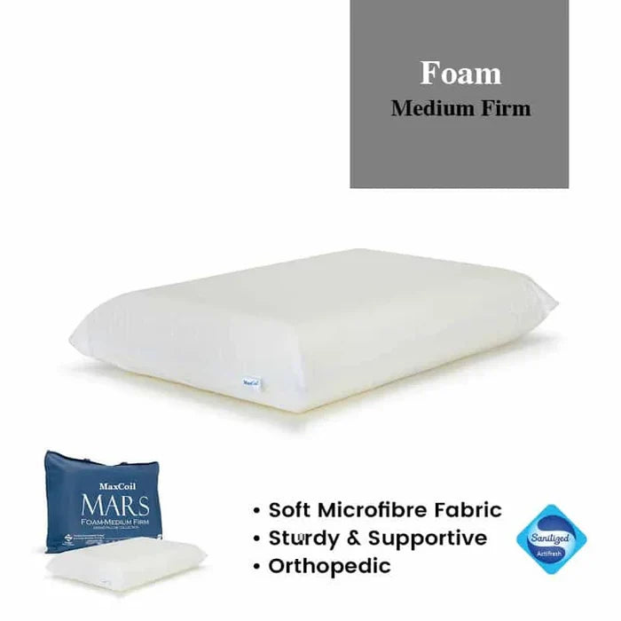 Maxcoil Mars Orthopedic Foam Pillow Singapore | Medium Firm | Certipur Certified | Back & Neck Support