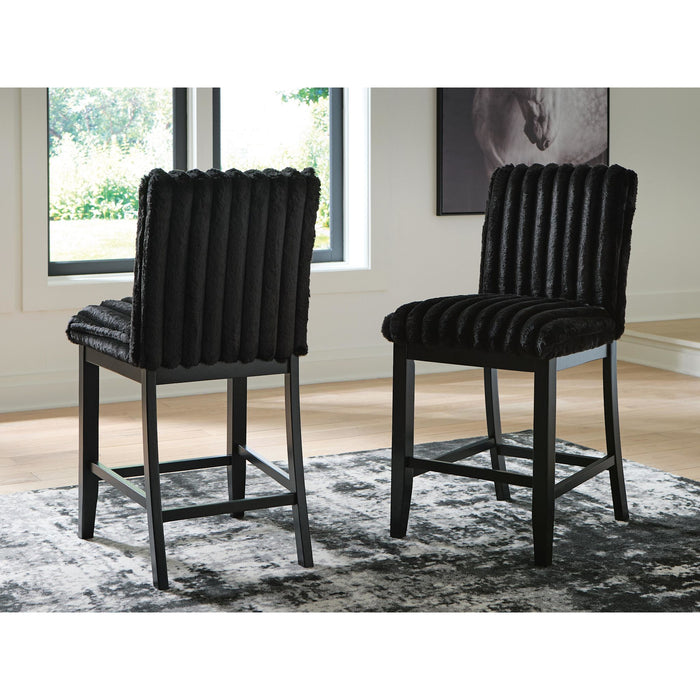 Mervannie Counter Height Stool - Gray/Black - (PCD571-124)