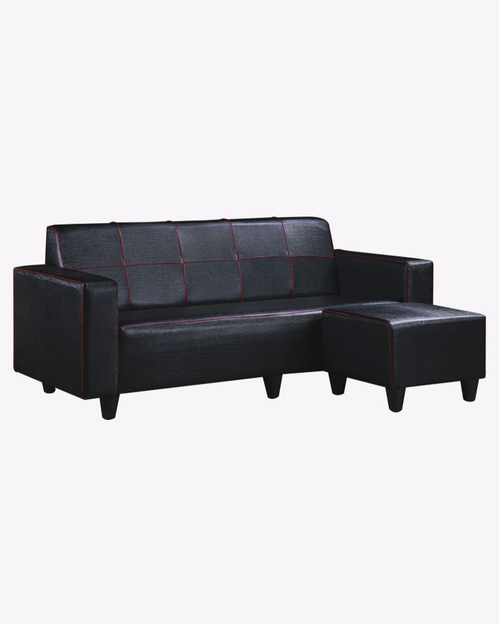Miami Faux Leather Sofa with Ottoman