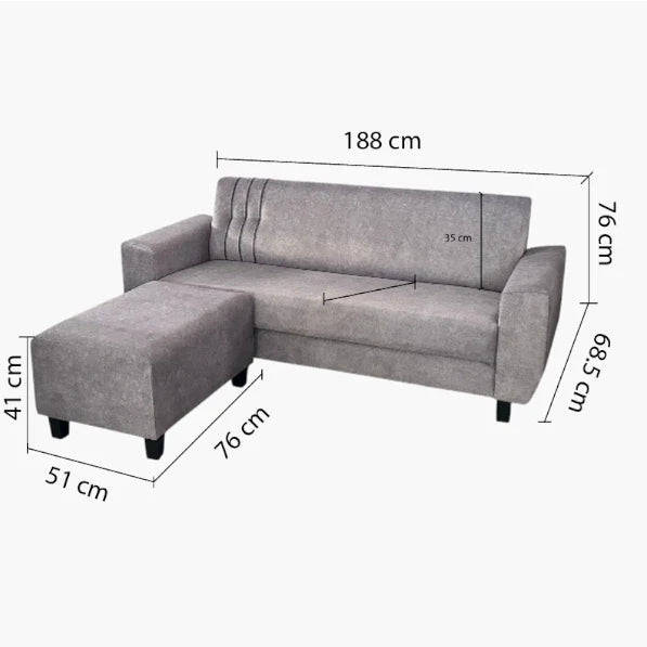 Miyon 3 Seater + Ottoman – Pet Friendly Fabric