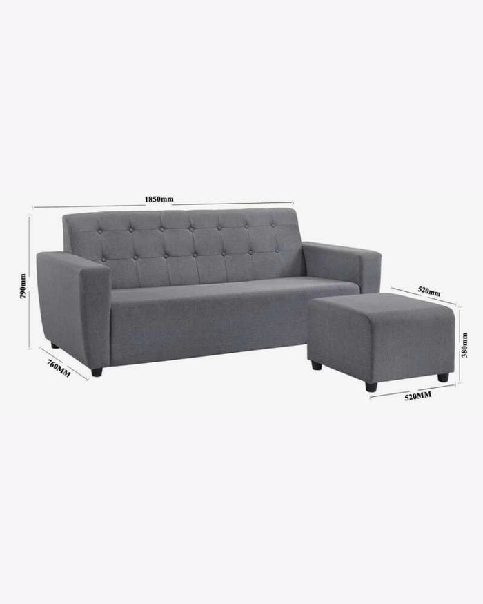 Monza Fabric Sofa + Ottoman