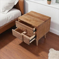 Natural Light Walnut Two-Drawer Bedside Table