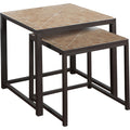 Nesting End Table (Set of 2) - Terracotta Tile Top/Brown
