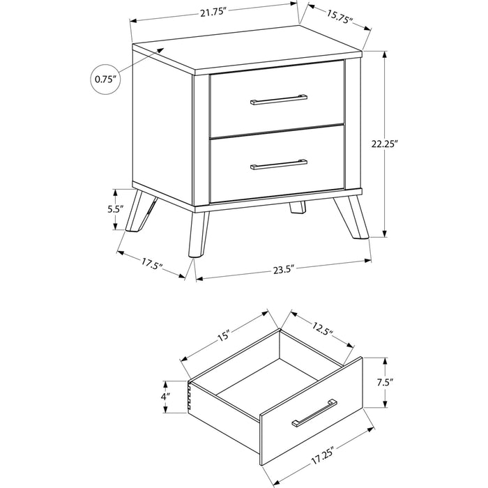 Nightstand - Oak/Black