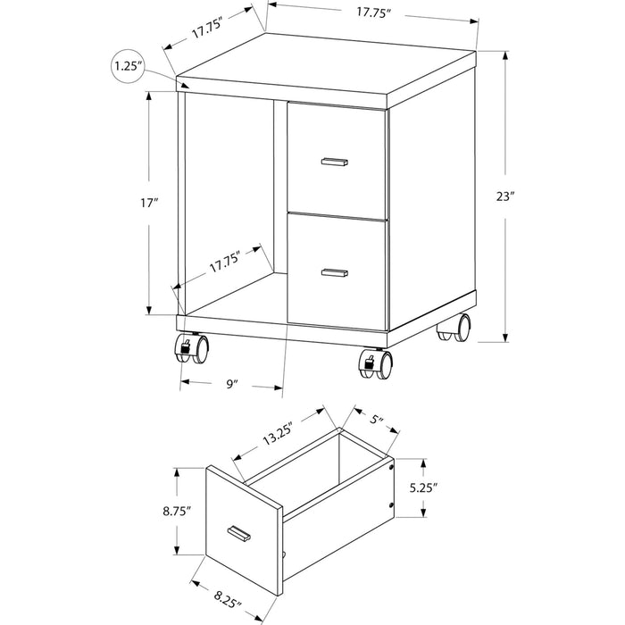 Office Cabinet - with 2 Drawers on Castors