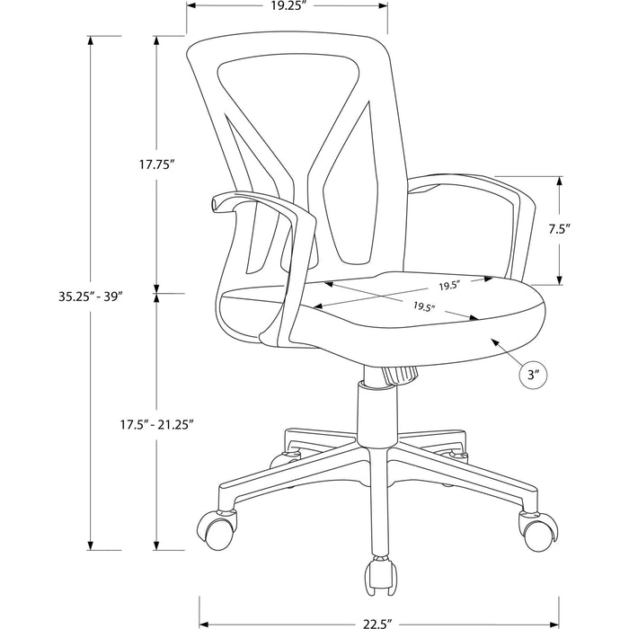 Office Chair - Black Base on Castors
