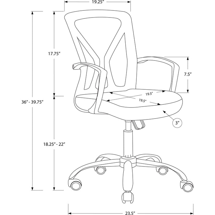 Office Chair - Chrome Base on Castors