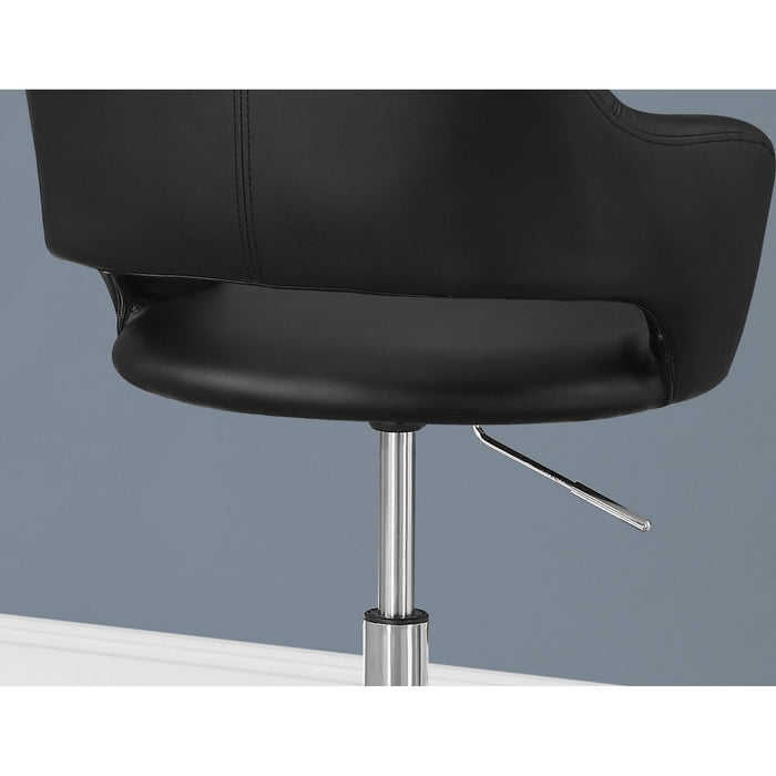 Office Chair - Chrome Metal Hydraulic Lift Base