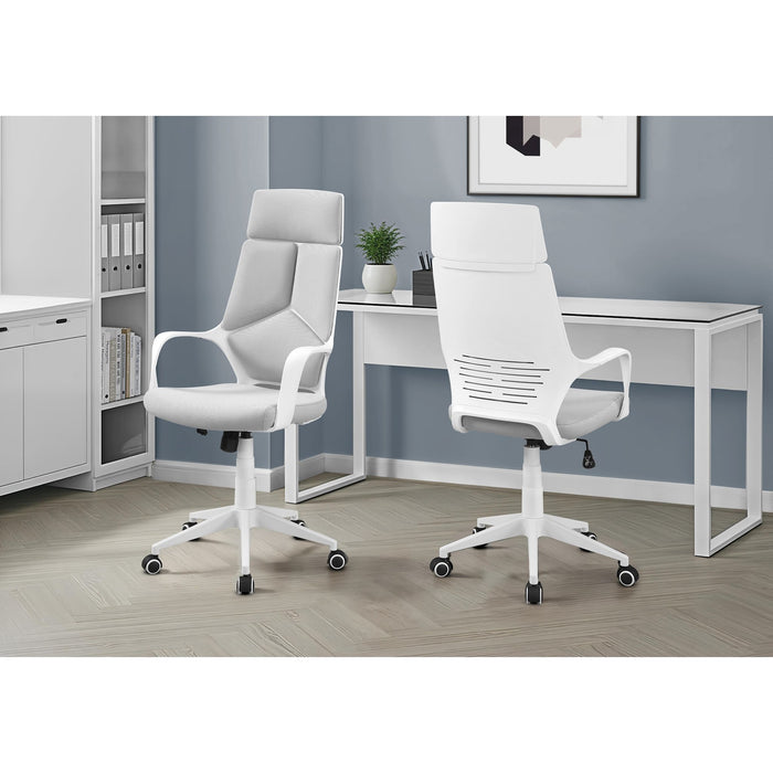 Office Chair - Grey Fabric - High Back Executive
