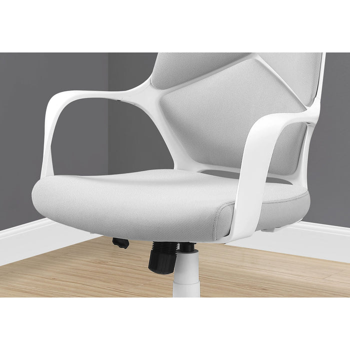 Office Chair - Grey Fabric - High Back Executive