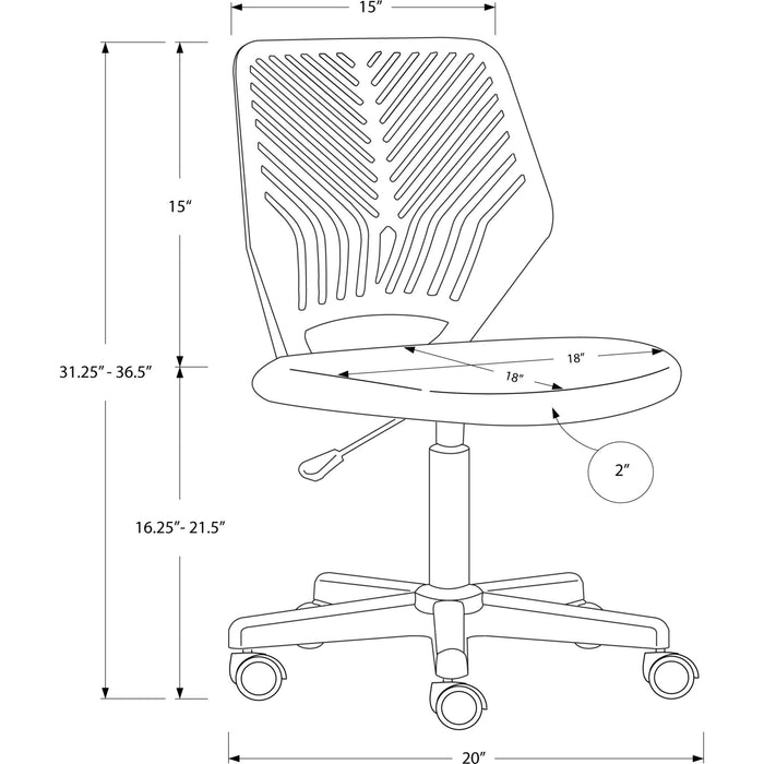 Office Chair - Juvenile - Base on Castors