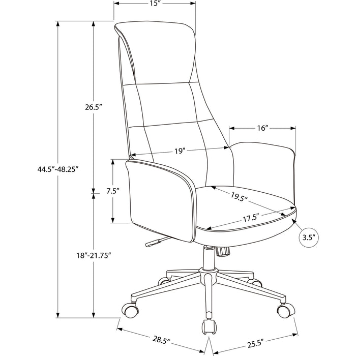 Office Chair - Leather-look - High Back Executive