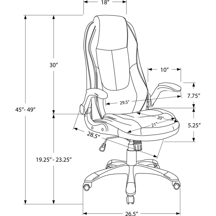 Office Chair - Leather-look - High Back Executive