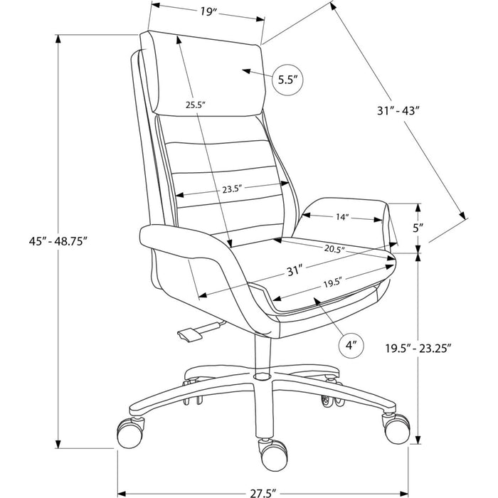 Office Chair - Leather-look - High Back Executive