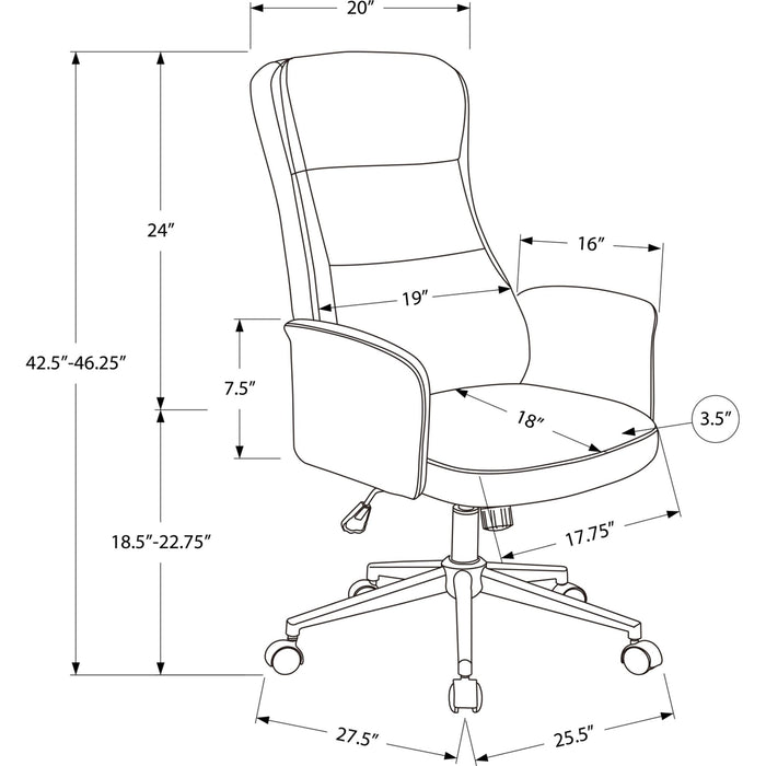 Office Chair - Leather-look - High Back Executive