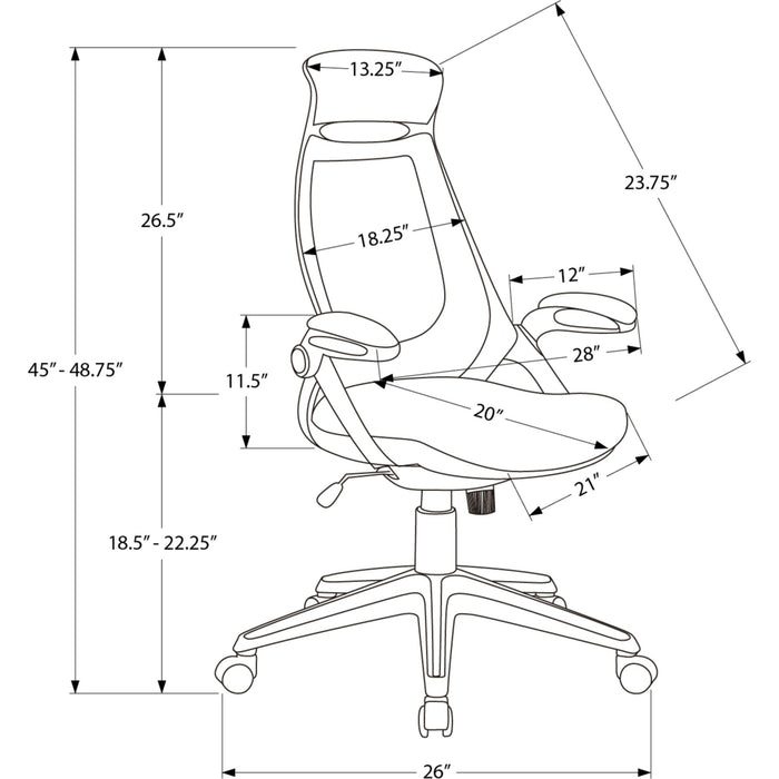 Office Chair - Leather-look - Multi Position