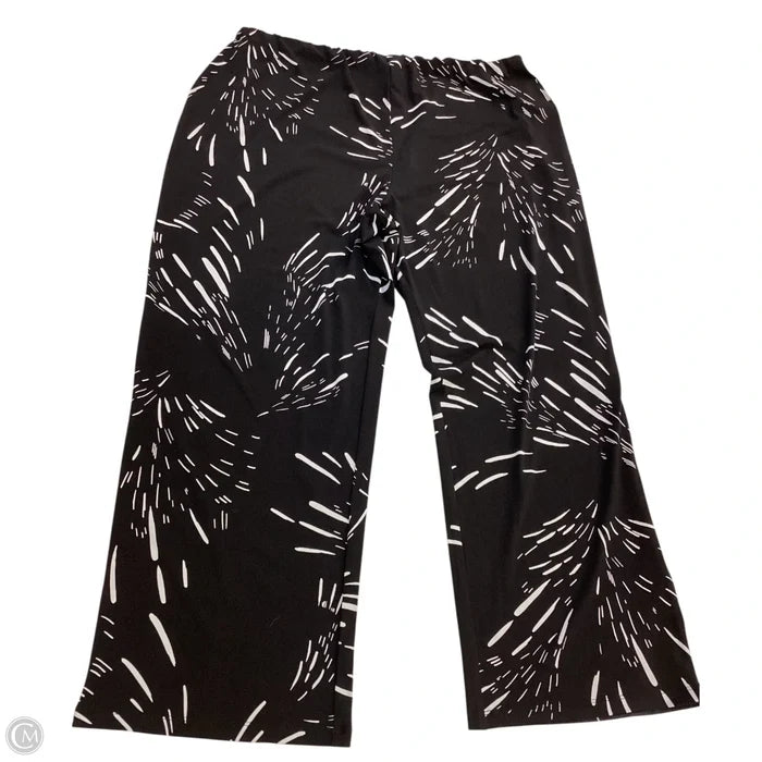 Pants Wide Leg By Jm Collections In Black & White, Size: 2x