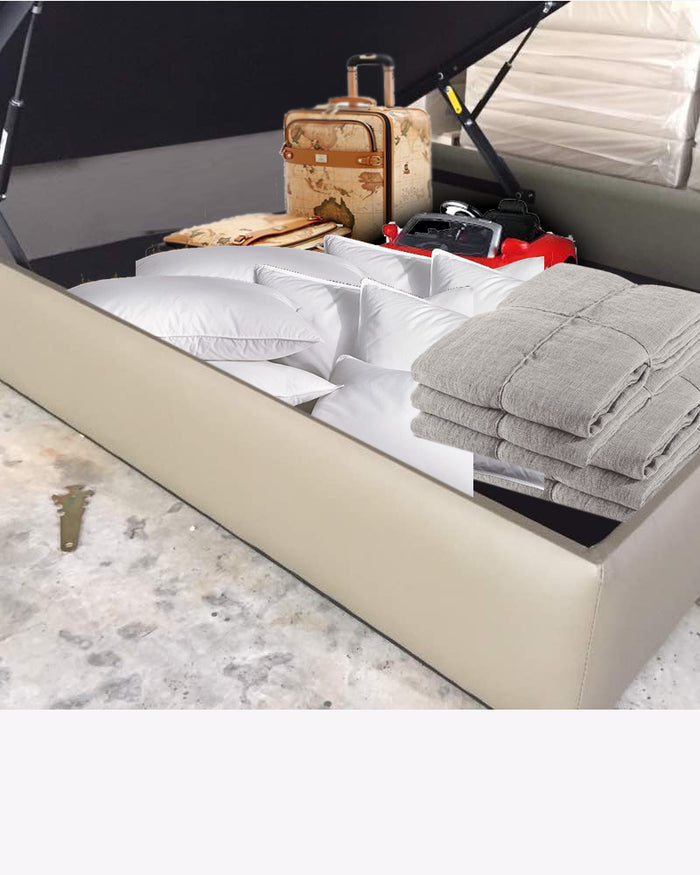 Pioneer Leather Storage Bed Frame