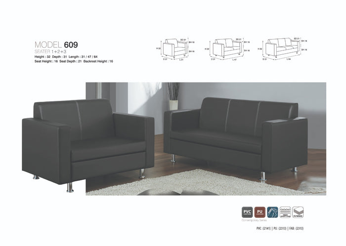 Quatro Faux Leather Sofa