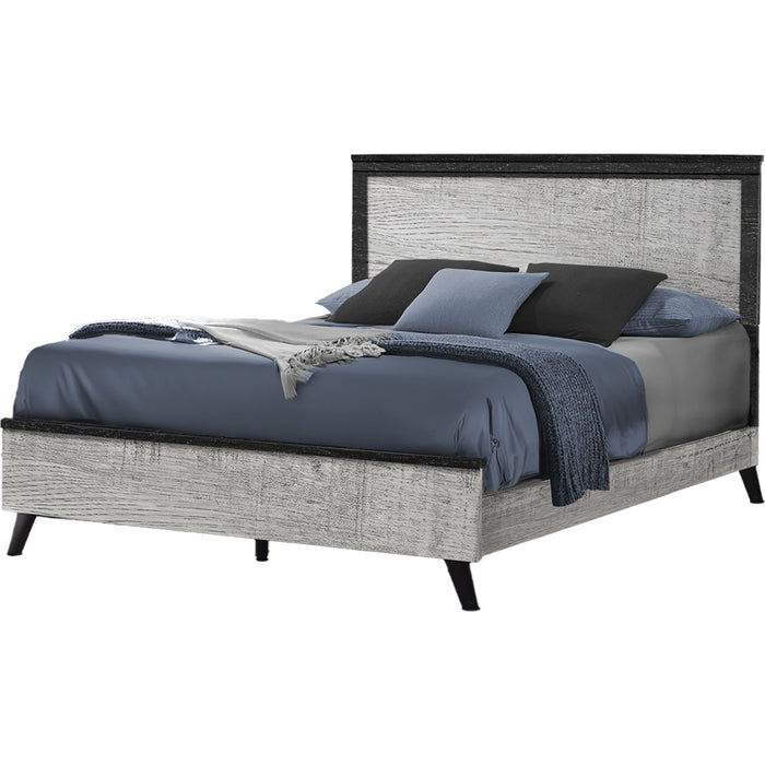 Queen Panel Bed - Grey/Black