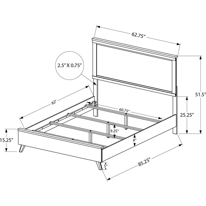 Queen Panel Bed - Grey/Black