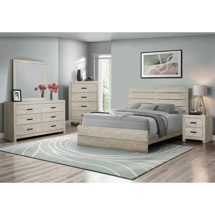 Queen Panel Bed - Oak